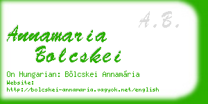 annamaria bolcskei business card