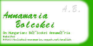 annamaria bolcskei business card